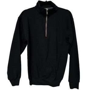 Gildan Black Half Zip Long Sleeve Pullover Sweatshirt Women Medium 1557